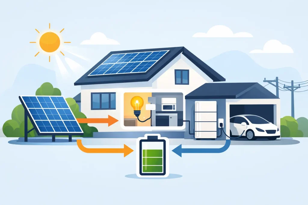 How Do Solar Batteries Work at Home?